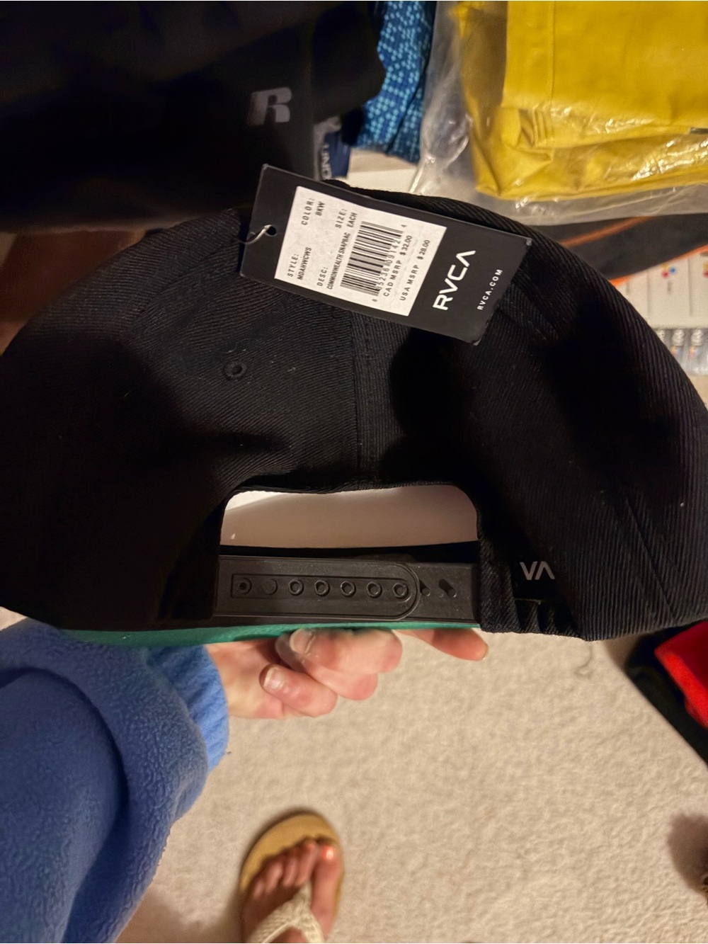 RVCA Black Snapback Hat with White Hex Logo - Picture 2 of 2
